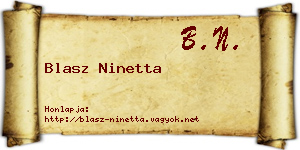 Blasz Ninetta névjegykártya